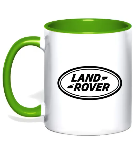 Чашка з кольоровою ручкою Land Rover logo Лаймовий фото