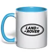 Чашка з кольоровою ручкою Land Rover logo Блакитний фото