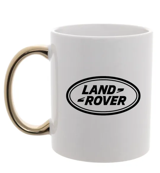 Чашка з кольоровою ручкою Land Rover logo Золото фото