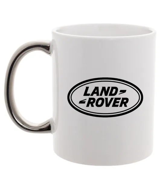 Чашка з кольоровою ручкою Land Rover logo Срібло фото