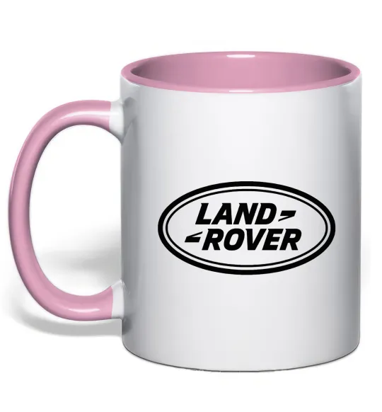 Чашка з кольоровою ручкою Land Rover logo Ніжно рожевий фото