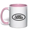 Чашка з кольоровою ручкою Land Rover logo Ніжно рожевий фото