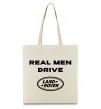 Эко-сумка Real men drive Land Rover Бежевый фото