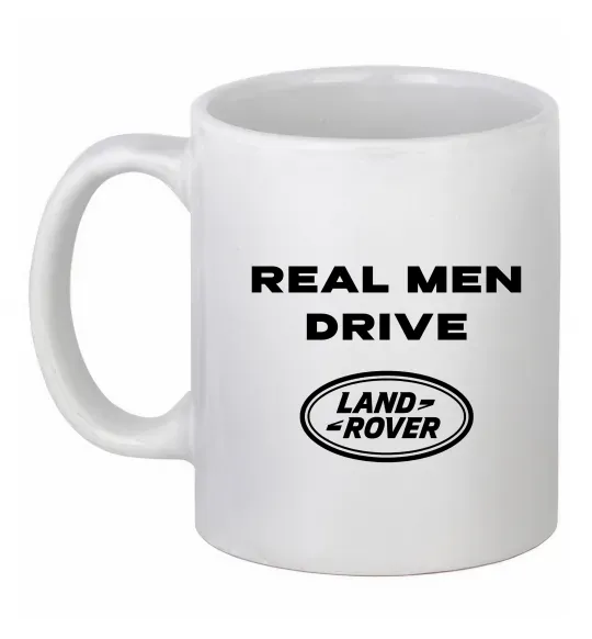 Чашка керамічна Real men drive Land Rover Білий фото