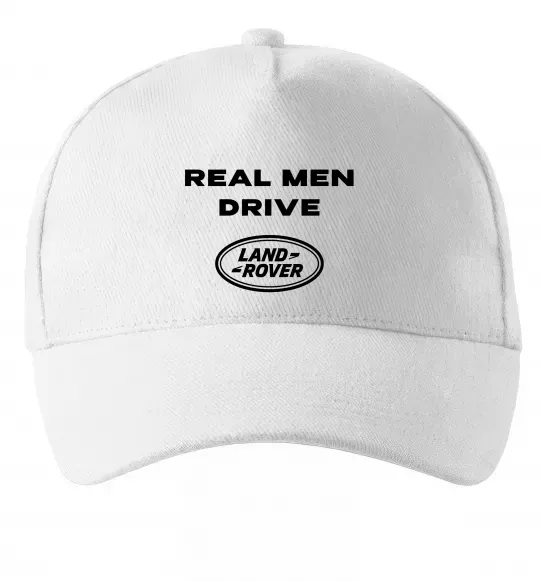 Кепка Real men drive Land Rover Белый фото