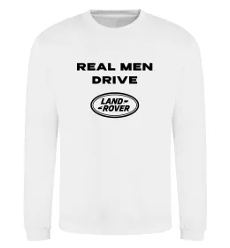 Свитшот Real men drive Land Rover Белый фото