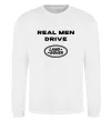 Світшот Real men drive Land Rover Білий фото