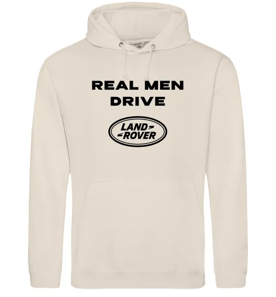 Мужская толстовка (худи) Real men drive Land Rover Таш фото