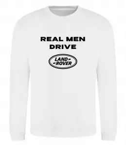 Свитшот Real men drive Land Rover Белый фото
