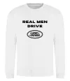 Свитшот Real men drive Land Rover Белый фото