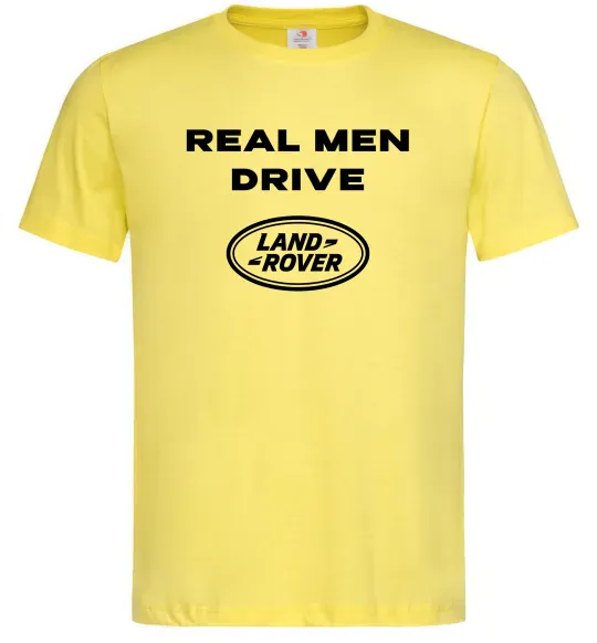 Чоловіча футболка Real men drive Land Rover Лимонний фото
