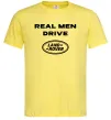 Чоловіча футболка Real men drive Land Rover Лимонний Чоловіча футболка Real men drive Land Rover Лимонний фото