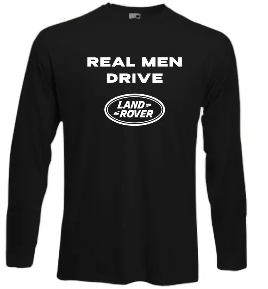 Лонгслив Real men drive Land Rover Черный фото