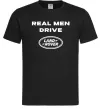 Чоловіча футболка Real men drive Land Rover Чорний Чоловіча футболка Real men drive Land Rover Чорний фото