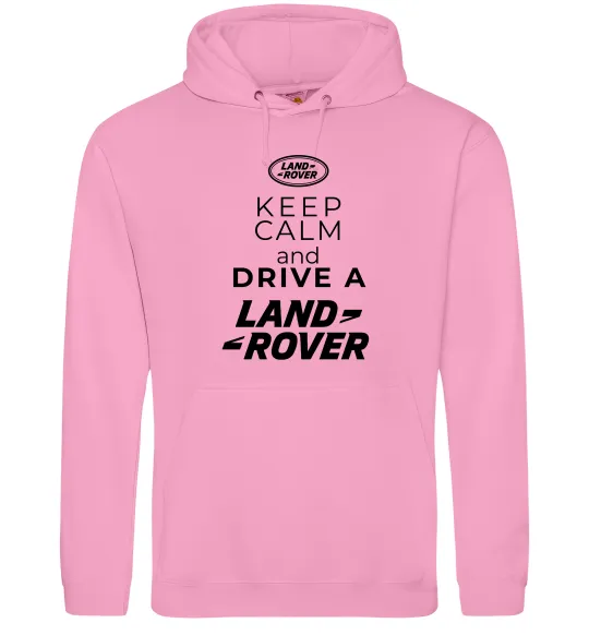 Женская толстовка (худи) Keep calm and drive Land Rover Розовый фото