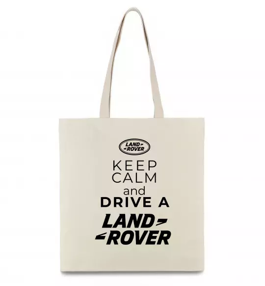 Еко-сумка Keep calm and drive Land Rover Бежевий фото