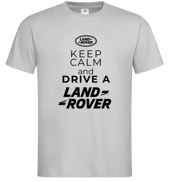 Чоловіча футболка Keep calm and drive Land Rover Сірий фото