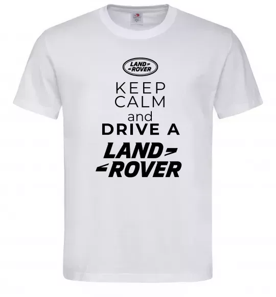 Чоловіча футболка Keep calm and drive Land Rover Білий фото