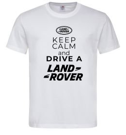 Мужская футболка Keep calm and drive Land Rover