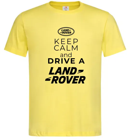 Чоловіча футболка Keep calm and drive Land Rover Лимонний фото