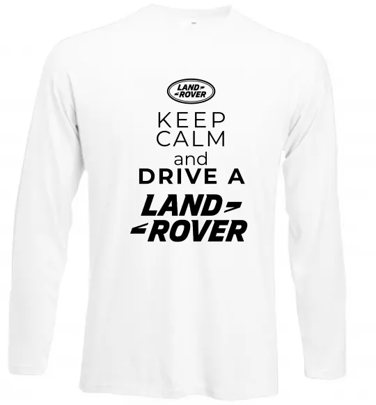 Лонгслів Keep calm and drive Land Rover Білий фото