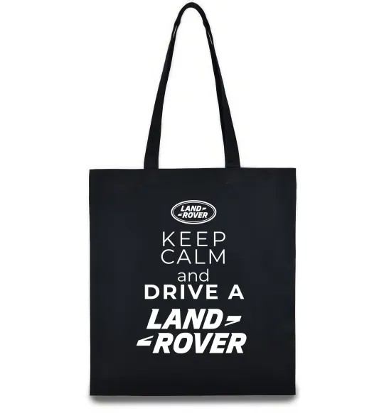 Еко-сумка Keep calm and drive Land Rover Чорний фото