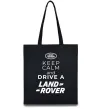 Еко-сумка Keep calm and drive Land Rover Чорний фото