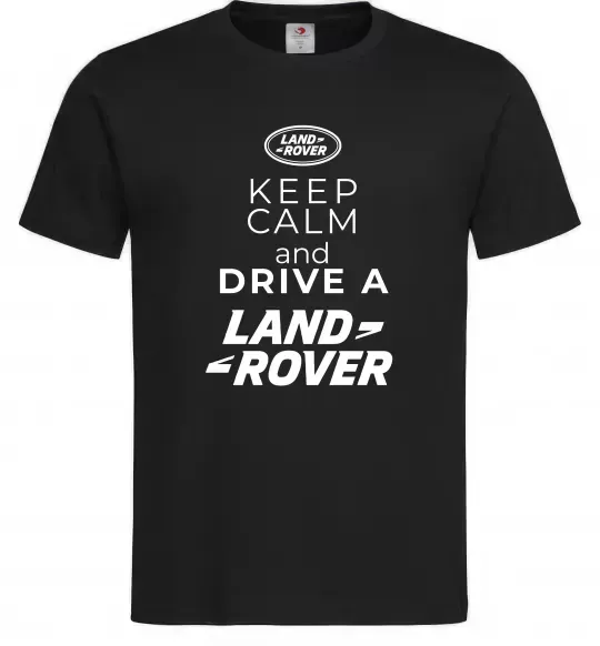 Чоловіча футболка Keep calm and drive Land Rover Чорний фото