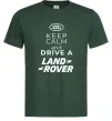 Чоловіча футболка Keep calm and drive Land Rover Темно-зелений фото