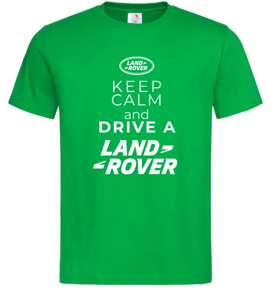 Чоловіча футболка Keep calm and drive Land Rover Зелений фото