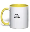 Чашка с цветной ручкой I <3 Land Rover Солнечно желтый фото