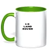 Чашка с цветной ручкой I <3 Land Rover Лаймовый фото