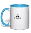 Чашка с цветной ручкой I <3 Land Rover Голубой фото