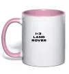 Чашка с цветной ручкой I <3 Land Rover Нежно розовый фото