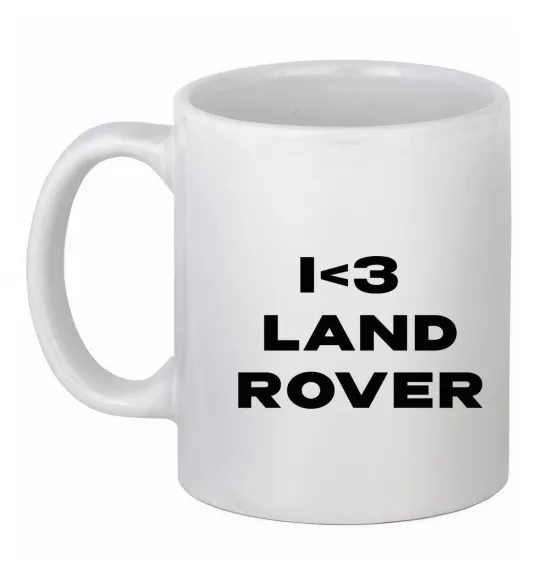 Чашка керамическая I <3 Land Rover Белый фото