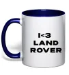 Чашка с цветной ручкой I <3 Land Rover Глубокий темно-синий фото