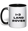 Чашка с цветной ручкой I <3 Land Rover Черный фото