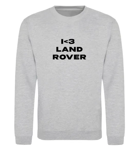 Свитшот I <3 Land Rover Серый меланж фото