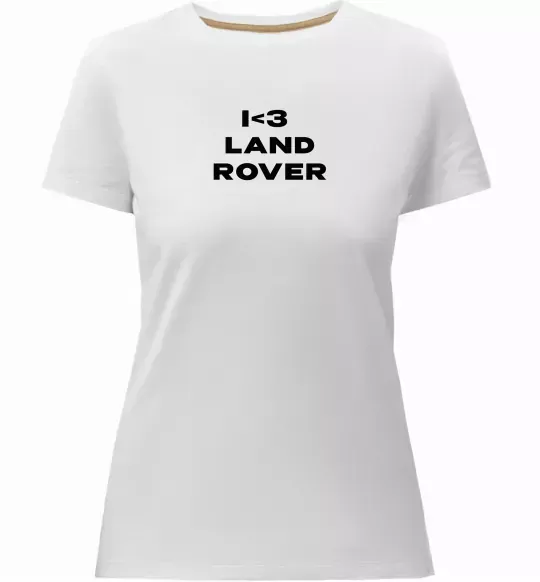Жіноча преміум футболка I <3 Land Rover Білий фото