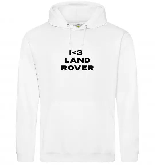 Мужская толстовка (худи) I <3 Land Rover Белый фото
