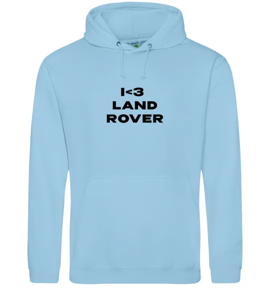 Женская толстовка (худи) I <3 Land Rover Голубой фото