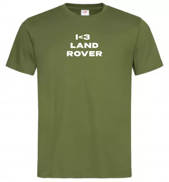 Мужская футболка I <3 Land Rover Оливковый фото