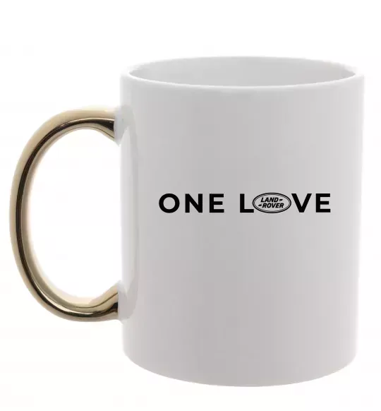 Чашка з кольоровою ручкою Land Rover one love Золото фото