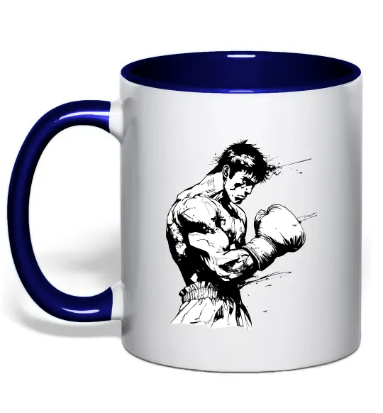 Чашка с цветной ручкой Боксер Глубокий темно-синий фото