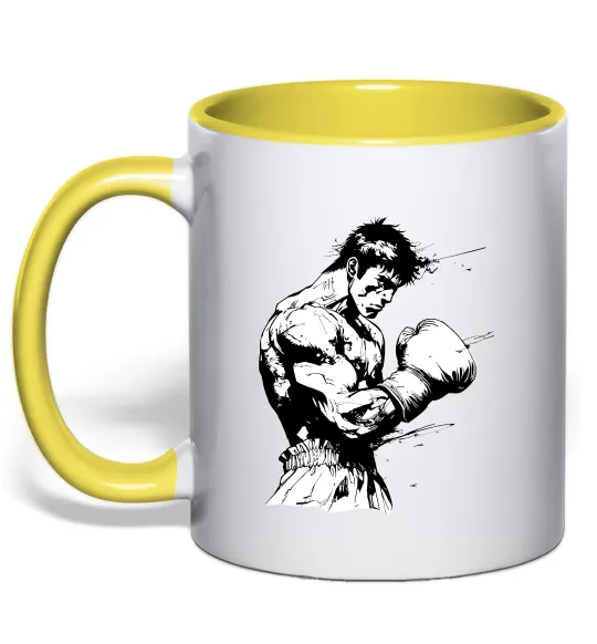 Чашка с цветной ручкой Боксер Лимонный фото