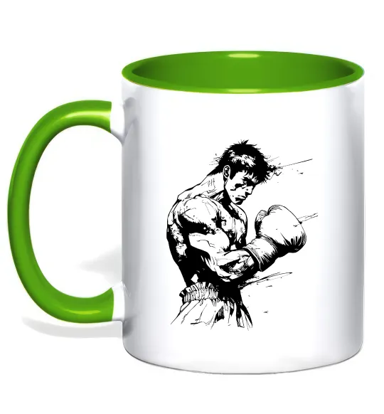 Чашка с цветной ручкой Боксер Лаймовый фото