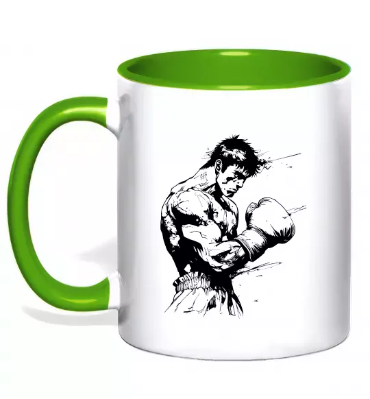 Чашка с цветной ручкой Боксер Зеленый фото