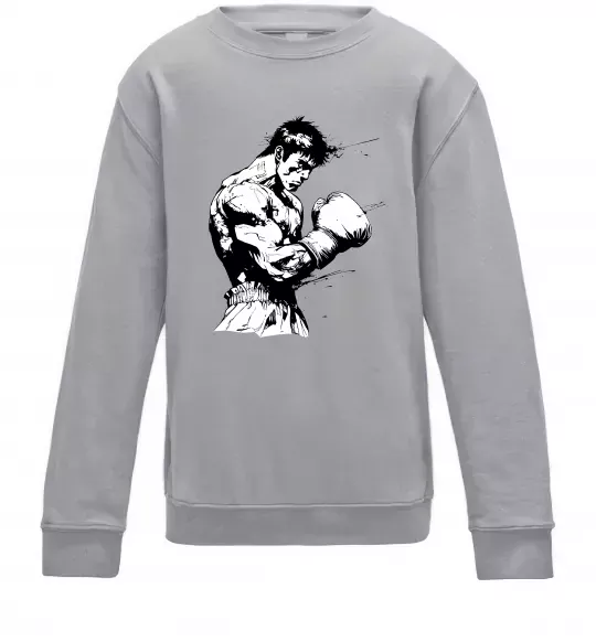 Детский Свитшот Боксер Серый меланж фото