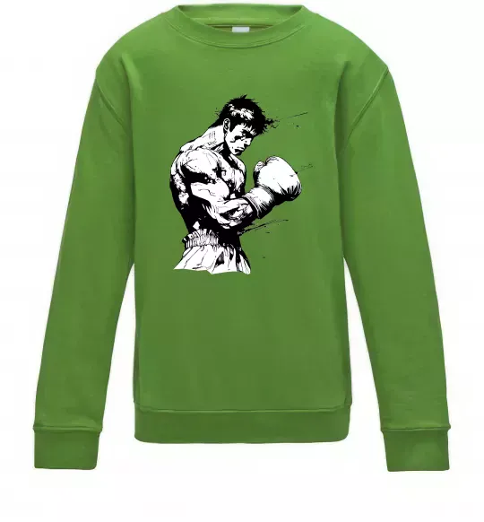 Детский Свитшот Боксер Лаймовый фото