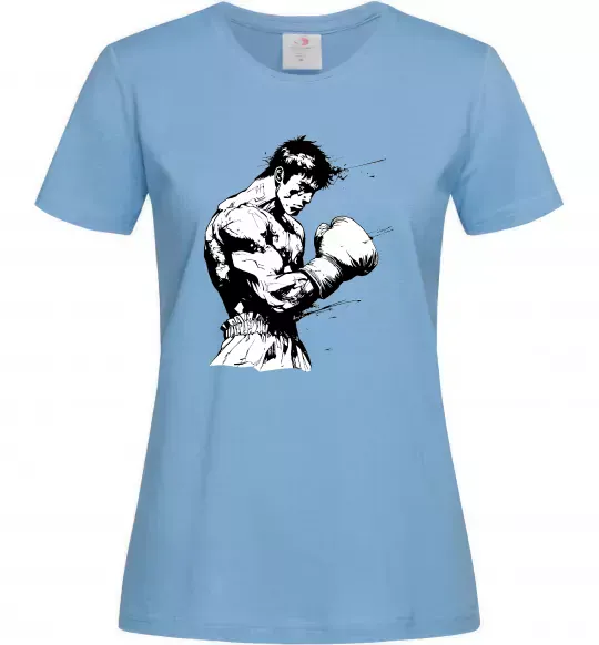 Женская футболка Боксер Голубой фото